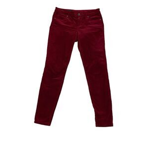 Kut From The Kloth Burgundy Red Corduroy Donna Ankle Skinny Size 8